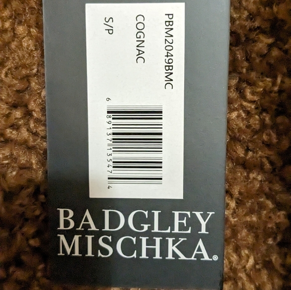 Badgley Mischka Unforgettable Fur Trim Faux Shearling Coat Small -Runs Large Nwt - Picture 6 of 7